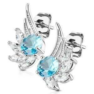 New stainless steel‎ CZ angel wing earrings